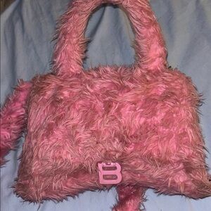 Pink Faux Fur Women Bag